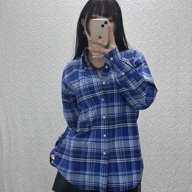 폴로 랄프로렌 빈티지 컨트리 레트로 체크 셔츠 M C08970