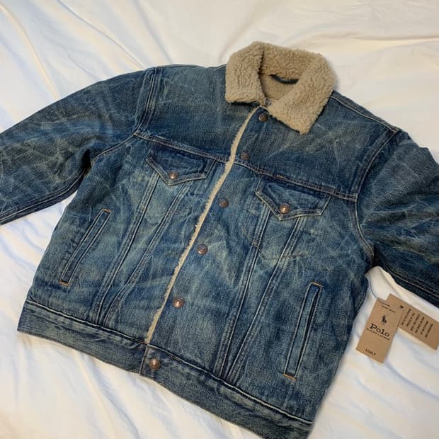 폴로 데님 기모안감 자켓 s