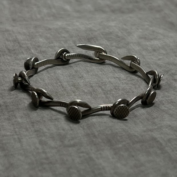 Guidi Silver Nail Bracelet