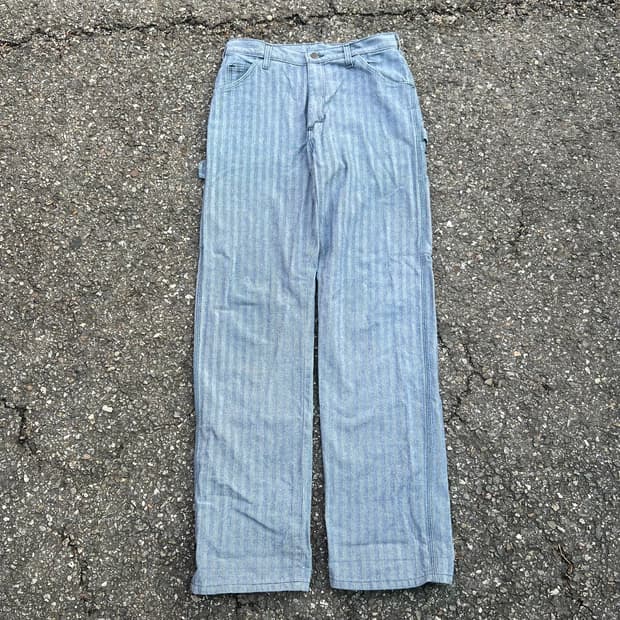 (30) 90년대 헤링본 스트라이프 패턴이 매력적인 데님 팬츠