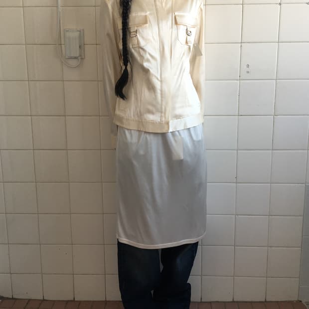 Pocket point glossy high neck zip up