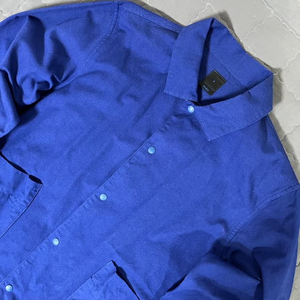 마일럿 코튼 린넨 캔버스 스냅 덱 자켓 블루 2