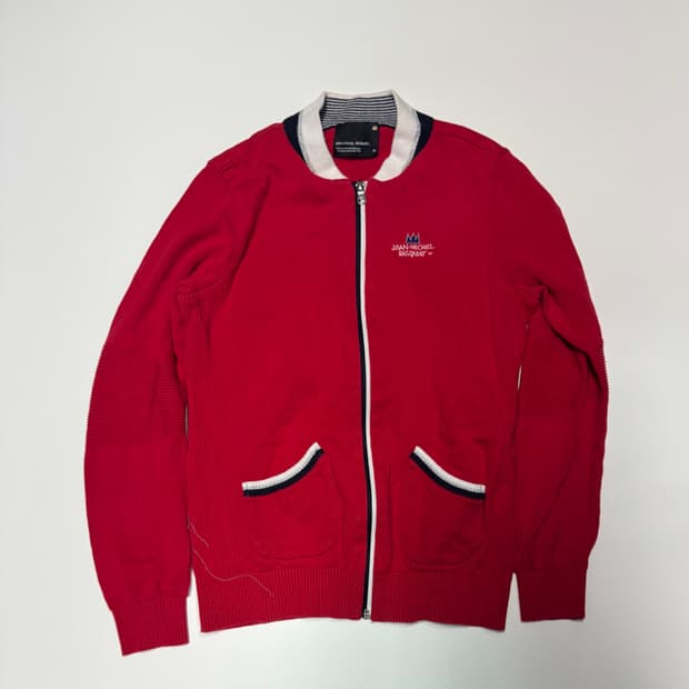 여성 장미쉘바스키아 귀여운 코튼 니트 집업