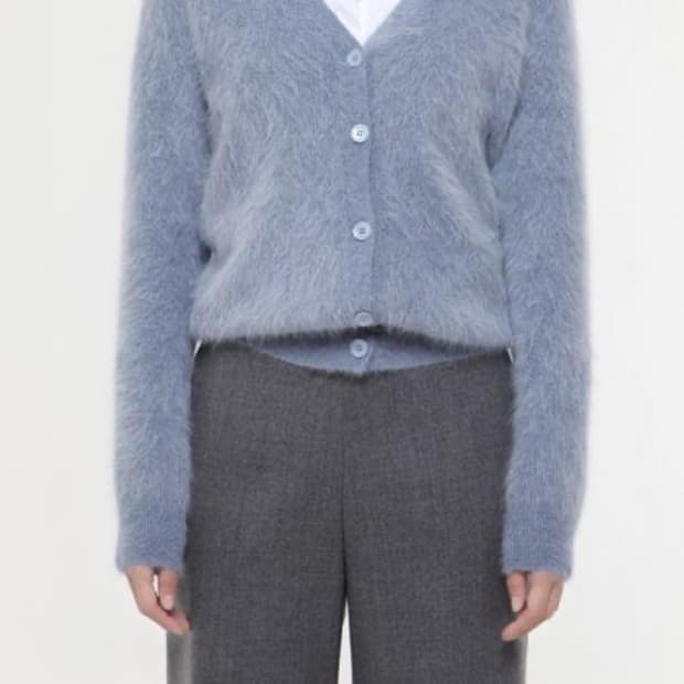 블러썸에이치컴퍼니 블러썸 앙고라 브이넥 스카이 가디건 니트 F