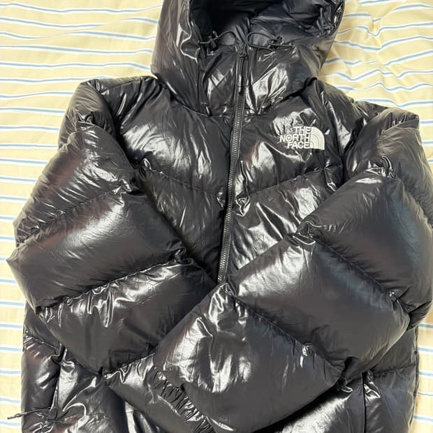 노스페이스 눕시 유광패딩 