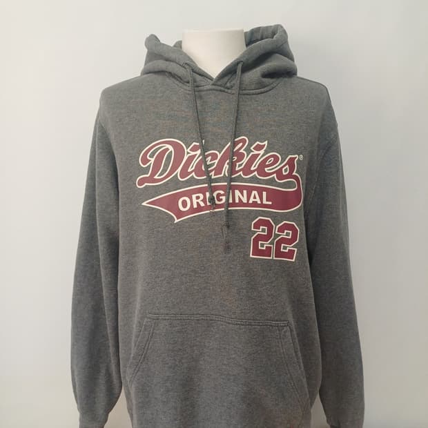 [XL] 디키즈(Dickies) 1922 레터링 기모 후드티 [차콜]