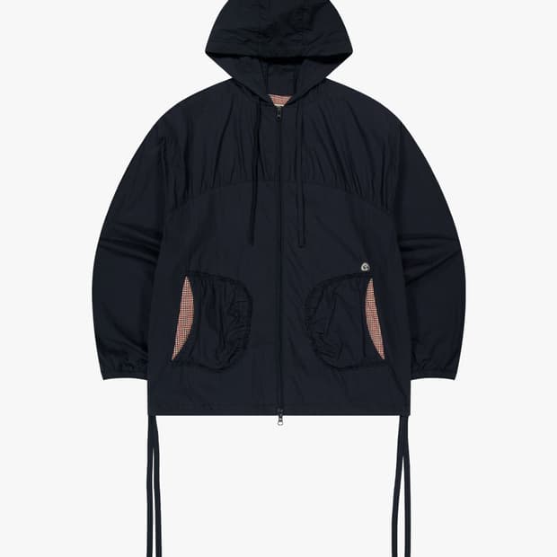 코이세이오 체크 링클스 윈드 브레이커 네이비