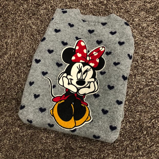 디즈니 미니마우스 하트 울 가디건