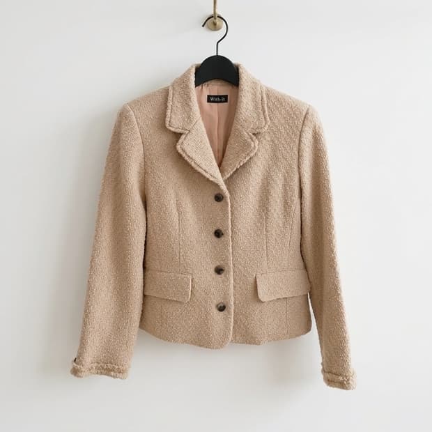 베이지 트위드 자켓