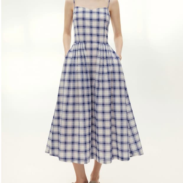미착용) 앤유 체크 롱원피스 66