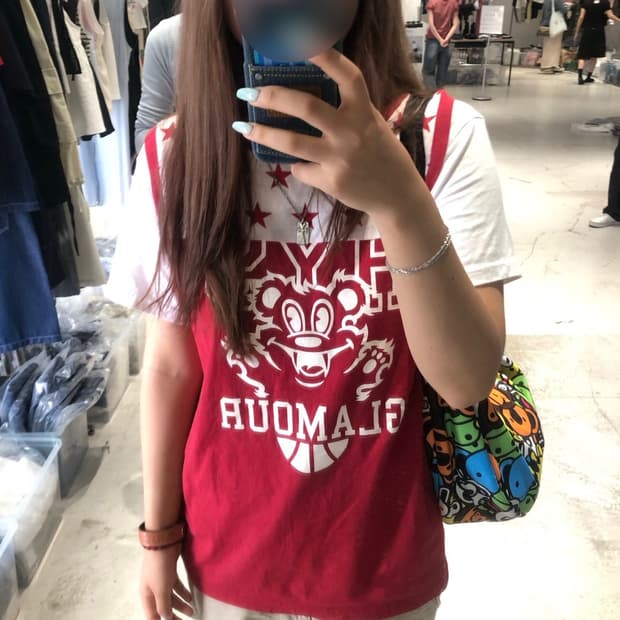 히스테릭글래머 베어 나시 슬리브리스 레드