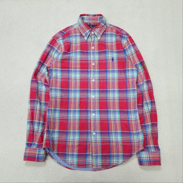 폴로 랄프 로렌 신형 헤비 코튼 체크 셔츠 S