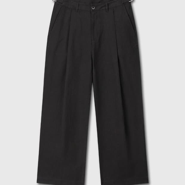 다이브인 베른 원턱 와이드 치노 팬츠 워시드 블랙 0사