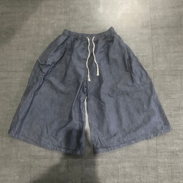 일본빈티지 Roux 올드스쿨아메카지 와이드6부 썸머나팔버뮤다팬츠