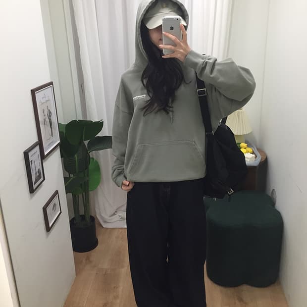 여성 그루브라임 오버핏 후드티