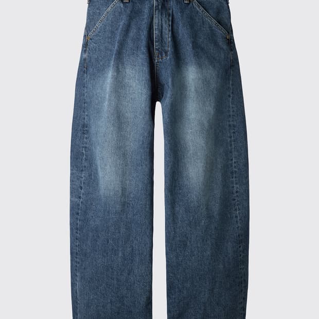 해칭룸 Wide Curve Jeans Washed Blue 