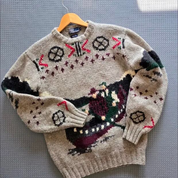 (M) 폴로 컨트리 카누 핸드 니트 polo 랄프로렌 rrl