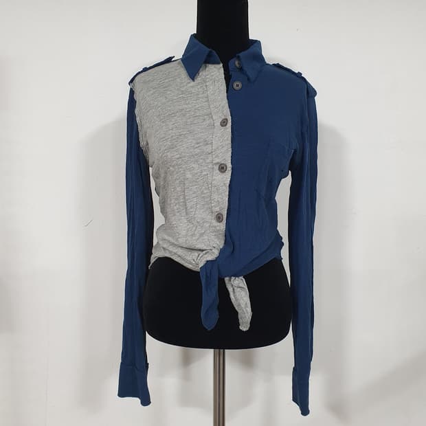 빈티지 그런지페어리 y2k 밀란로랭 u라인 셔츠 탑