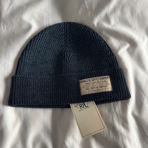 RRL 더블알엘 코튼 워치캡 비니 인디고 신품
