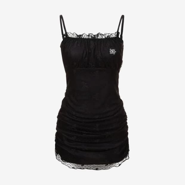 Betty Boop Shirring Lace Mini One-piece