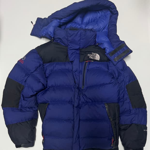 노스페이스 800 써밋 구스다운 후드 패딩 M 퍼플