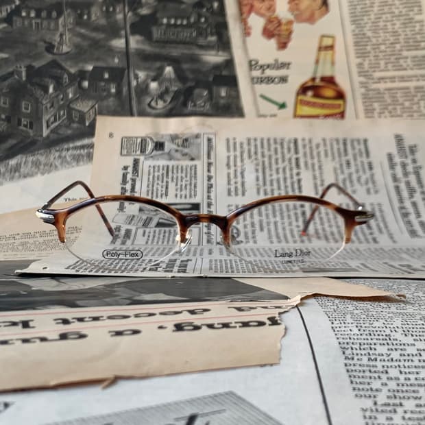 732 데드스탁 호피 라운드 오벌 반무테 초경량 유니크 미니멀 빈티지안경