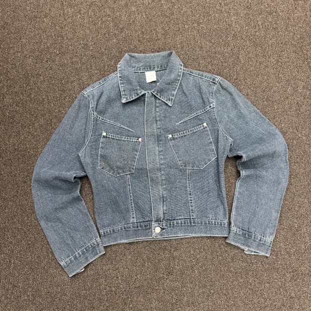 1)Vintage 여성 흑청 데님 집업 자켓
