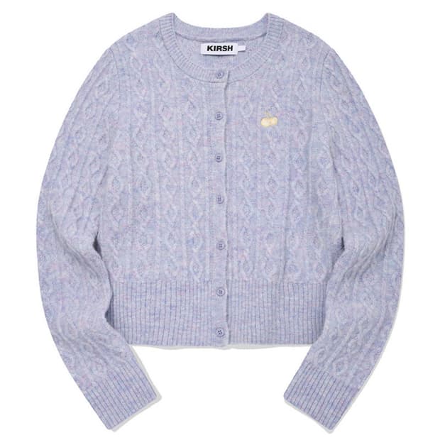 키르시 케이블 니트 가디건 라벤더