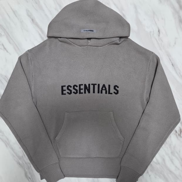 피오갓에센셜 풀오버 니트 후드티 