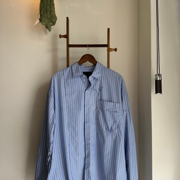 GARMENT LABLE 스트라이프 오버 셔츠
