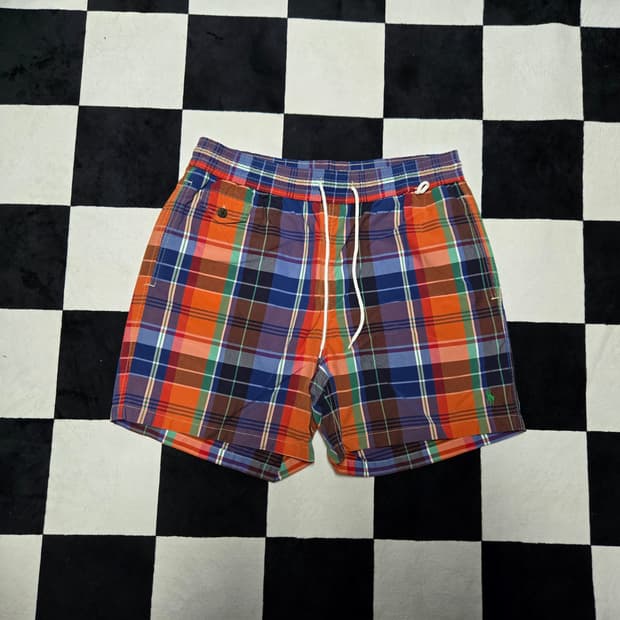 M 폴로랄프로렌 체크 스윔팬츠 수영복 멀티컬러