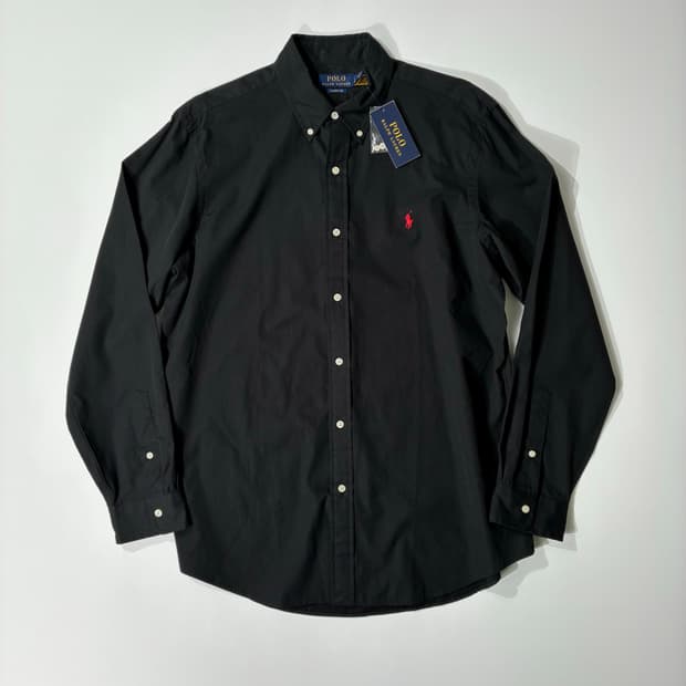 폴로 랄프로렌 클래식 핏 포플린 버튼 다운 셔츠 블랙 L사이즈