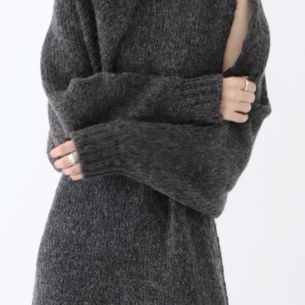 희귀매물)트리밍버드 니트원피스 챠콜