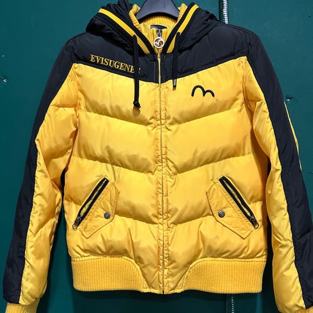 에비수 크롭패딩 옐로우 L