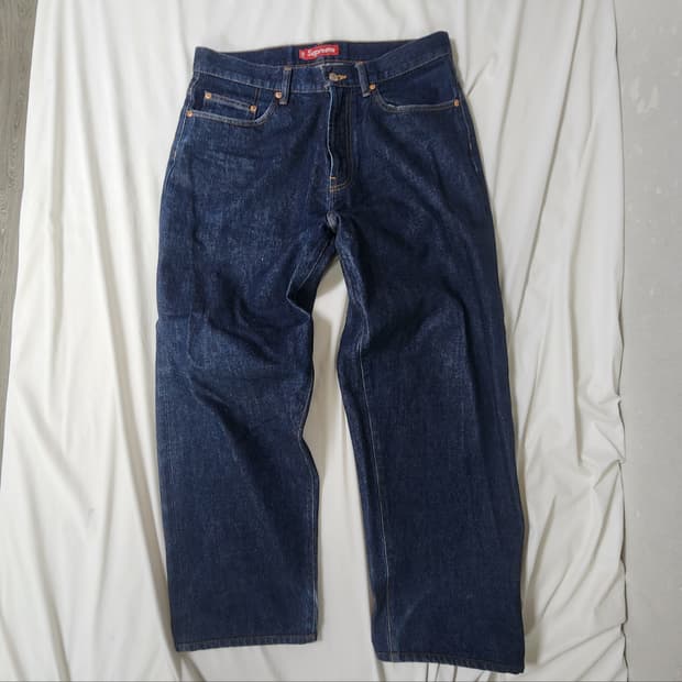 슈프림 배기진 셀비지 리지드 인디고 23fw