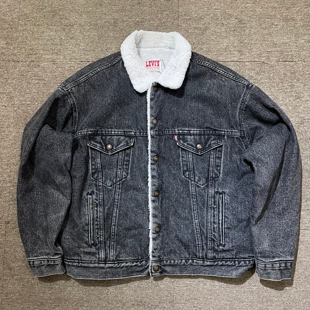 (XL) 80s USA Levi's 리바이스 쉐르파 데님 자켓 흑청