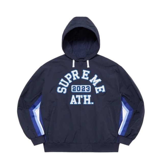 슈프림 아플리케 후드 트랙 자켓 네이비 S