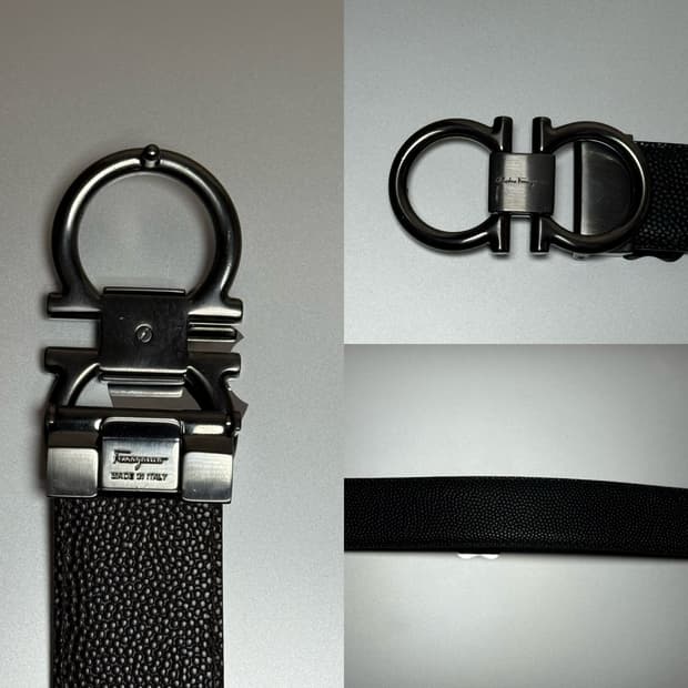 페라가모 간치니 벨트 블랙