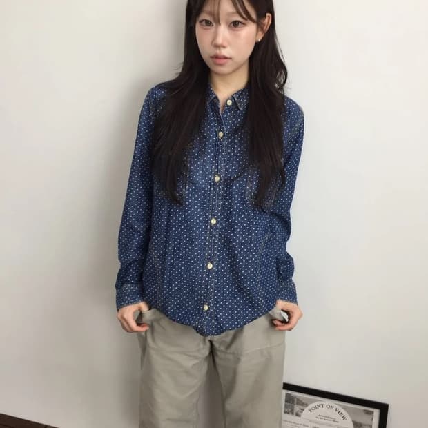 JPN Gardeners Dot Chambray Long Shirt