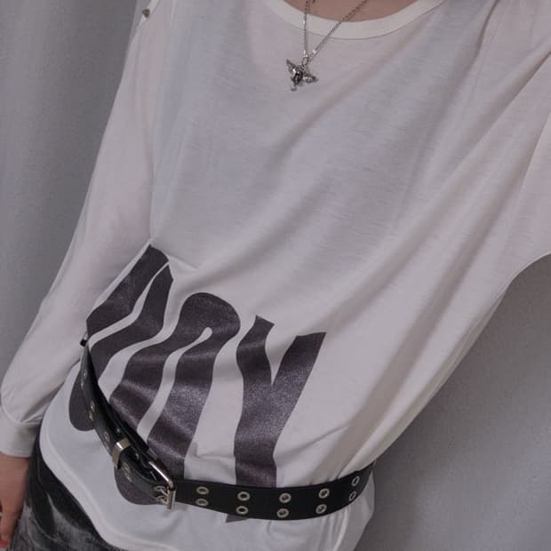 펑크 y2k 레터링 롱슬리브