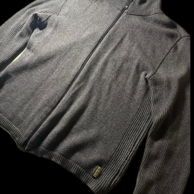 Armani jeans 2001 rib knit zip