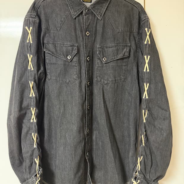 Kapital 캐피탈 웨스턴 레이스업 데님셔츠