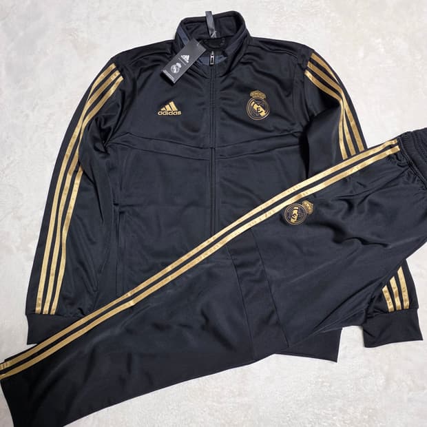 (M)아디다스 19-20시즌 레알마드리드 트레이닝복 세트 블랙/골드