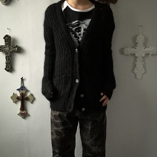 Woolen knit cardigan