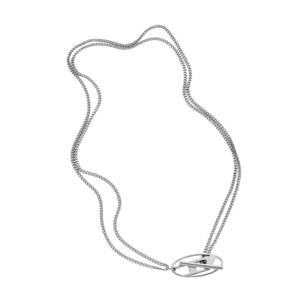 디젤 Dx1534 스테인리스 스틸 체인 네크리스 실버