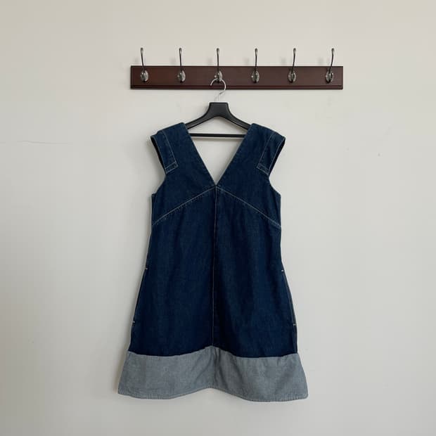 코스 데님 민소매 원피스