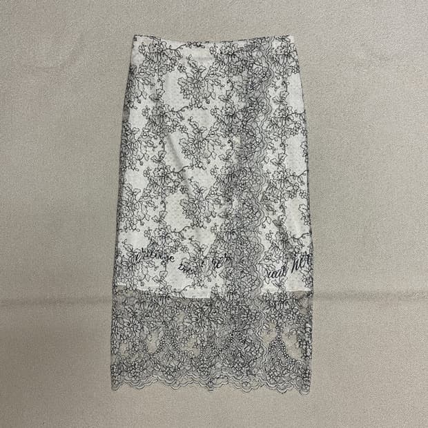 듀엘 레이스 미디 스커트