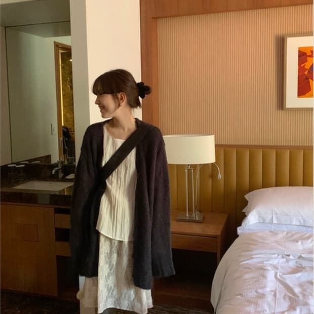 데일리마켓 헤어리 니트 가디건