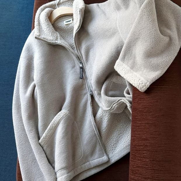 Fleece design 2way zip blouson