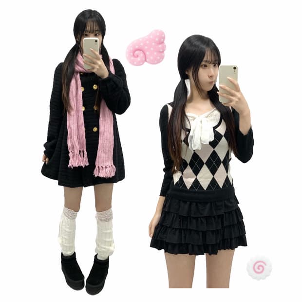 [ALBA ROSA] 코디셋 ! 알바로사 로걀 핑크 아가일 코디셋